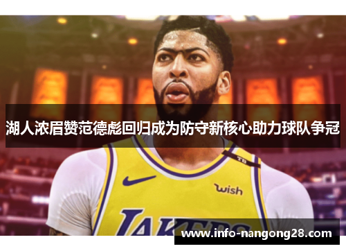湖人浓眉赞范德彪回归成为防守新核心助力球队争冠